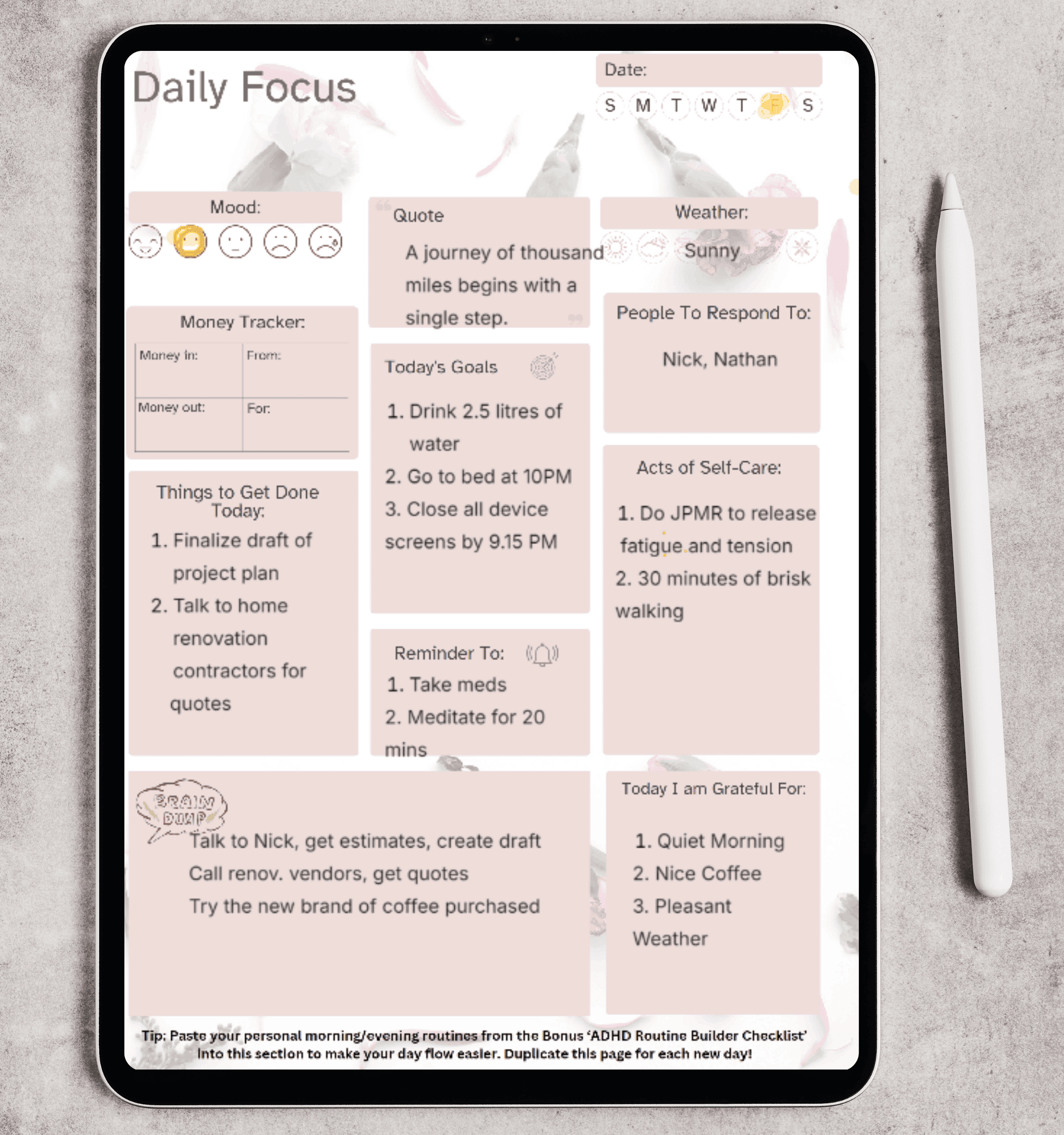 ADHD Toolkit Bundle on tablet