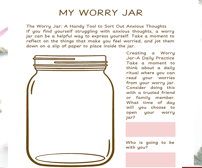 Worry Jar page